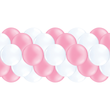 Luftballongirlanden-Set Rosa & Weiß ab 3 m