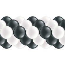 Luftballongirlanden-Set Schwarz & Weiß (Metallic / Glänzend) ab 3 m