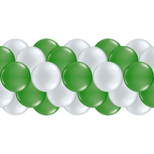 Luftballongirlanden-Set Silber & Grün (Metallic / Glänzend) ab 3 m