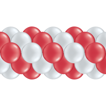 Luftballongirlanden-Set Silber & Rot (Metallic / Glänzend) ab 3 m