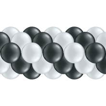 Luftballongirlanden-Set Silber & Schwarz (Metallic / Glänzend) ab 3 m