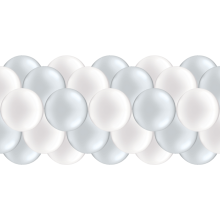 Luftballongirlanden-Set Silber & Weiß (Metallic / Glänzend) ab 3 m