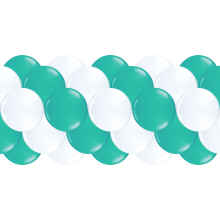 Luftballongirlanden-Set Türkis & Weiß ab 3 m