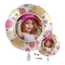 Folienballons Fotodruck 2-seitig - Rundballon Pastell Gepunktet Ø 45 cm