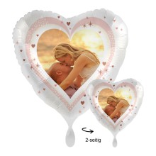 Folienballons Fotodruck 2-seitig - Herzballon Soft Herzen Ø 45 cm