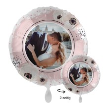 Folienballons Fotodruck 2-seitig - Rundballon Weiße Blumen Ø 45 cm