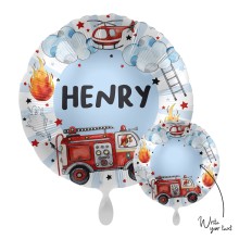 Folienballons Personalisiert Ø 45 cm - Feuerwehr