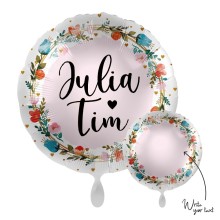 Folienballons Personalisiert Ø 45 cm - Blumenkranz