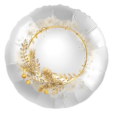 Folienballons Fotodruck - Rundballon Goldener Weihnachtsschmuck Ø 45 cm