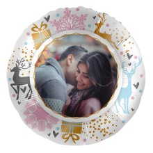 Folienballons Fotodruck - Rundballon Weihnachten Soft Farben Ø 45 cm