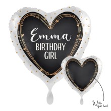 Folienballons Personalisiert Ø 45 cm - Herzrahmen