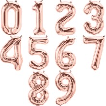 Folienballon - Zahlwahl - Rose Gold 36-40 cm (Sale) | luftballon.de