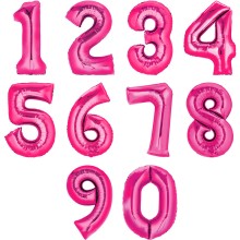Folienballon - Freie Zahlwahl - Pink 80-86 cm