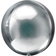Folienballon Kugel (Orbz) - Silber 40 cm