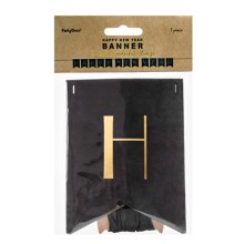 Girlande Silvester - Happy New Year - Schwarz & Gold