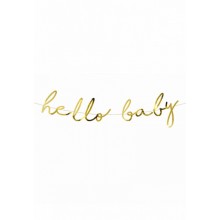 Girlande Babyparty - Hello Baby - Gold | luftballon.de
