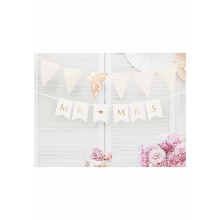 Papiergirlande - Mr & Mrs - Weiß