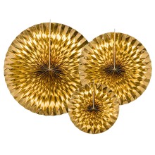 Dekofächer Gold Metallic - 3 Stück