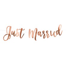Girlande Hochzeit - Just Married - Rose Gold | luftballon.de
