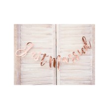 Girlande Hochzeit - Just Married - Rose Gold