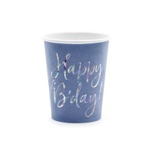 Partybecher Blau (Happy B'Day) - XL 6 Stück | luftballon.de