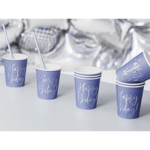 Partybecher Blau (Happy B`Day) - XL 6 Stück