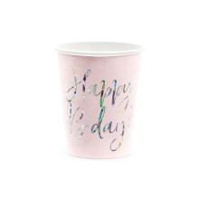 Partybecher Rosa (Happy B'Day) - XL 6 Stück | luftballon.de