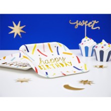 Partyteller Happy Birthday (Konfetti) Ø 20 cm - 6 Stück