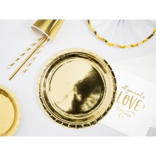 Partyteller Gold Ø 23 cm - 6 Stück