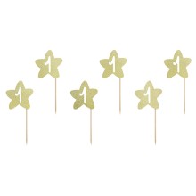 Kuchendeko - Stern 1 - Gold - 6 Stück | luftballon.de