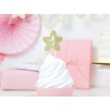 Kuchendeko - Stern 1 - Gold - 6 Stück