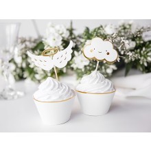 Kuchendeko - Engelsflügel & Wolken - 6 Stück