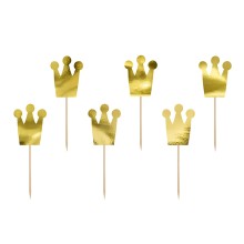 Kuchendeko - Prinzessinnen Krone Gold - 6 Stück | luftballon.de
