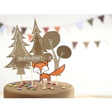 Kuchendeko - Birthday Wald - 5 Stück