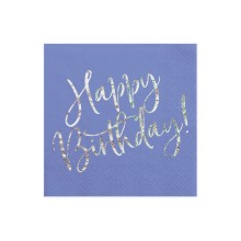 Servietten Blau (Happy Birthday) - 20 Stück | luftballon.de