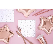 Servietten Weiß (Rose Gold Gepunktet) - 20 Stück