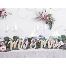 Holzdekoration Gold - Mr & Mrs