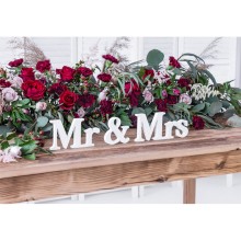 Holzdekoration Weiß - Mr & Mrs