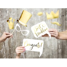 Photo Booth Hochzeit Gold Foto Accessoires für Party Fotobox