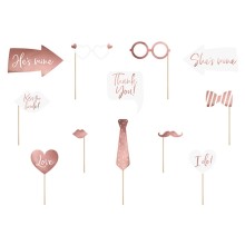 Photo Booth Hochzeit Rose Gold Foto Accessoires | luftballon.de