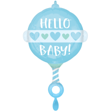 1 Balloon - Baby Boy Rattle