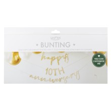 Bunting - Customisable Year Anniversary - Gold
