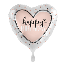 1 Balloon - Glossy Heart Birthday - ENG