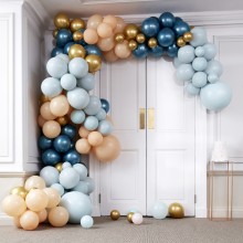 1 Balloon Arch - Large - Greens & Gold Chrome