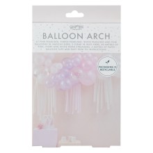 1 Balloon Backdrop - Balloon Arch with Streamers - Pastel