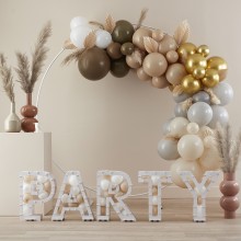 1 Balloon Arch - Paper Fans - Taupe, Brown & Nude