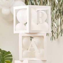 4 Pop up baby blocks to fill with white balloons