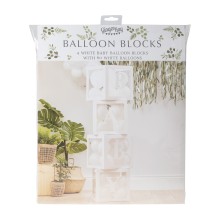 4 Pop up baby blocks to fill with white balloons