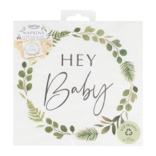 16 hey baby botanical napkins