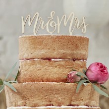 Cake Topper - Wooden - Mr & Mrs